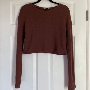 Zara Brown Cropped Sweater Size S